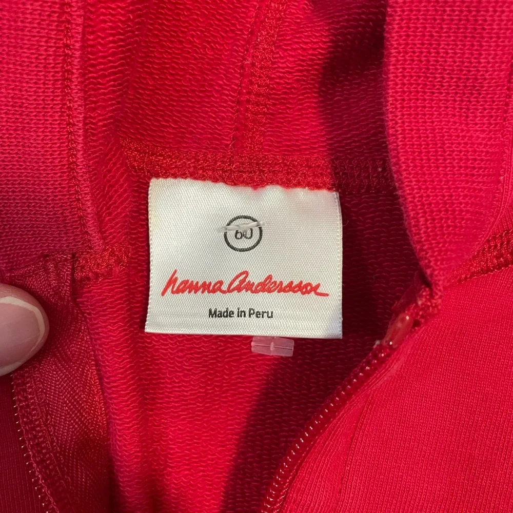 Hanna Andersson Red Kids Organic Thick Cotton‎ Zip Hoodie Peru